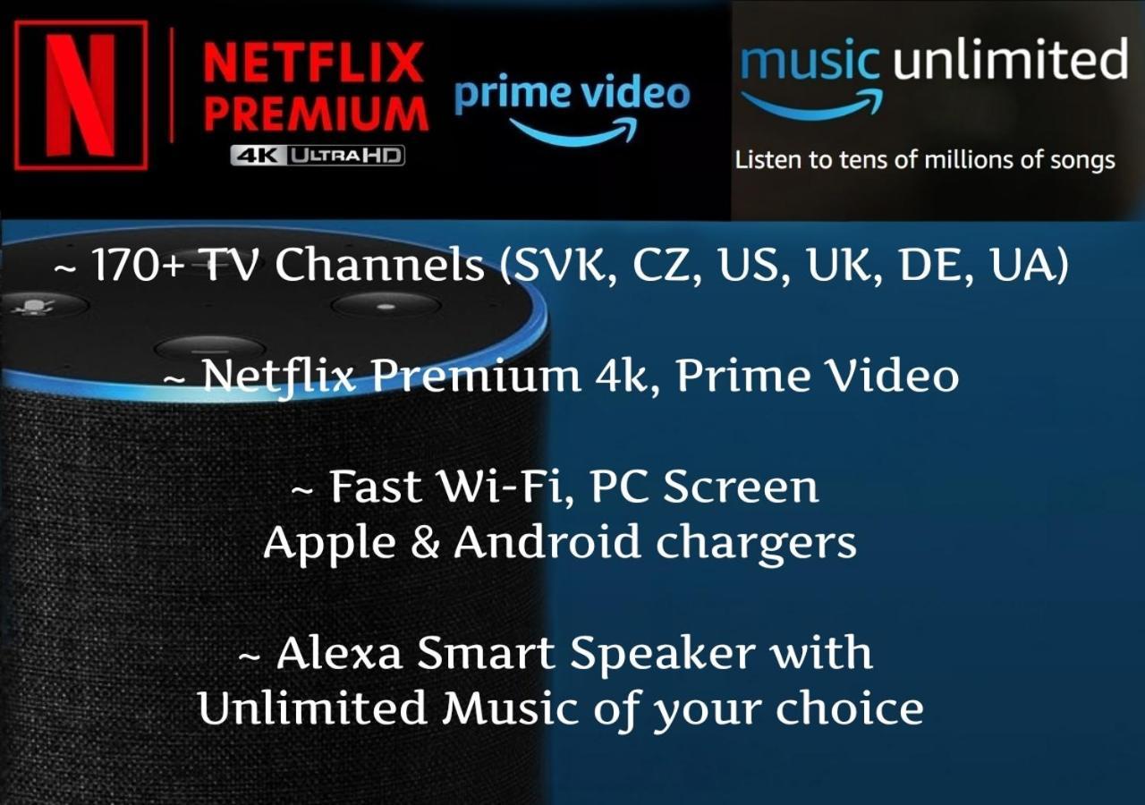 E1 Luxury Oldtown Apt - 2X Parking, Foodstore, Pcscreen, Netflix, Unlimited Music, Crib, Babychair, Fastwifi, Aircon Kosice Bagian luar foto